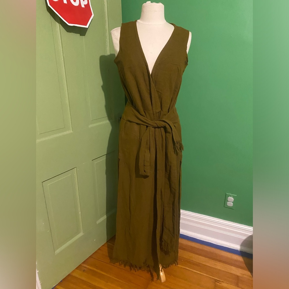 Chintamani Alchemistry Goan Wrap Dress / Brown kimono maxi boho - Picture 2 of 7